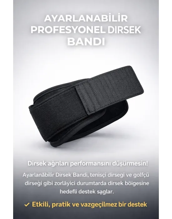 Ayarlanabilir Profesyonel Dirsek Bandı – Tenisçi & Golfçü Dirseği İçin Güçlü Destek