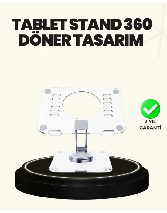 Ayarlanabilir Şeffaf Tablet Standı Kaymaz Silikon Tabanlı