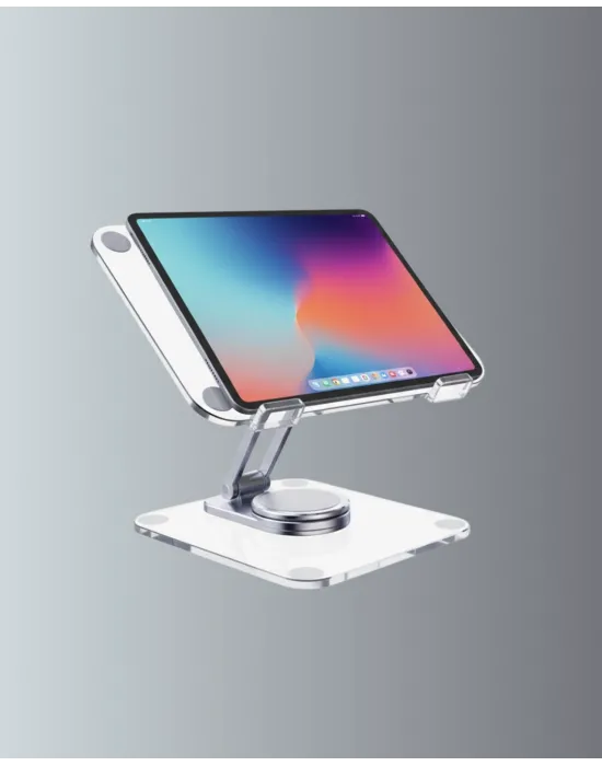 Ayarlanabilir Şeffaf Tablet Standı Kaymaz Silikon Tabanlı