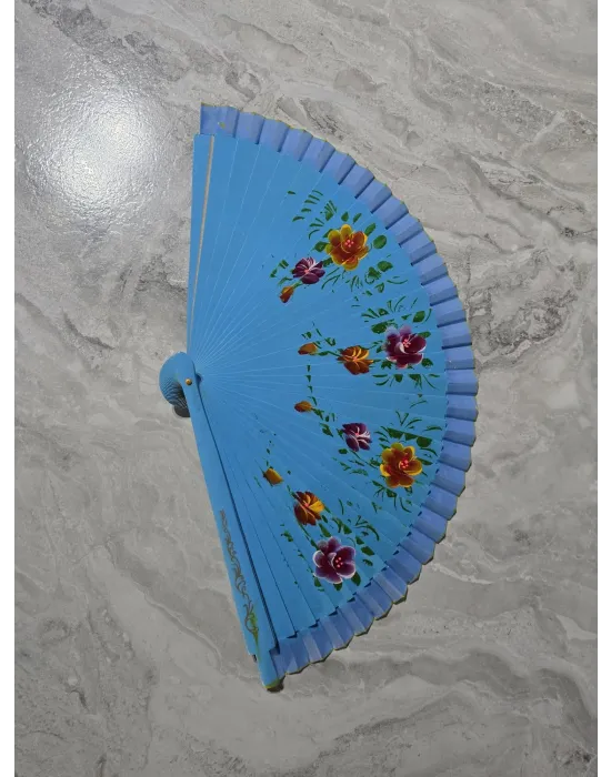 Bambu Çift Taraflı Yelpaze Karışık Renkler 12li Paket