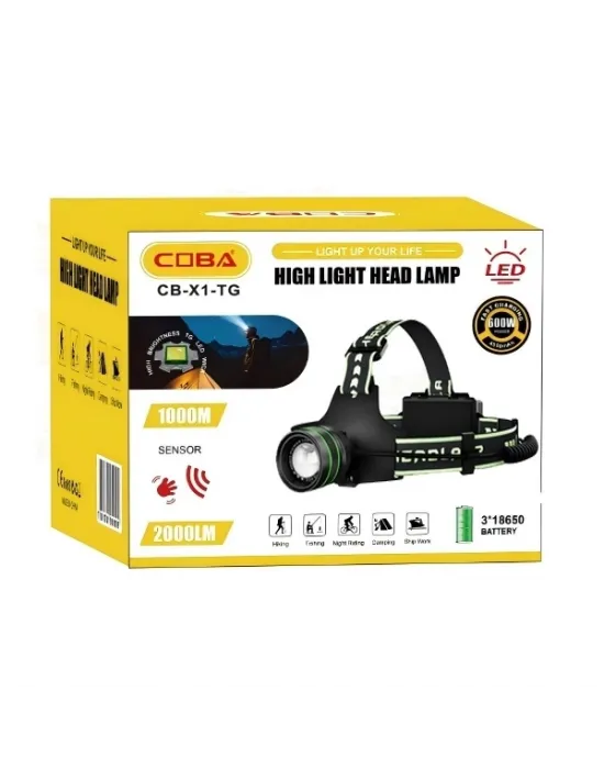 Bedotech Bd-9 60w Tg + Smd Led Alüminyum Alaşımlı Zoomlu Type-c Şarjlı Sensörlü Kafa Feneri