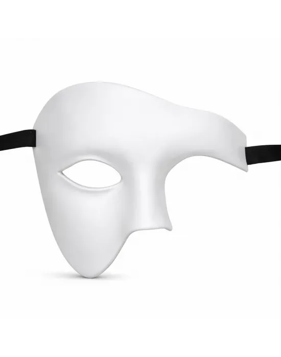 Beyaz Yarım Erkek Maske – Phantom Parti  Balo Maskesi