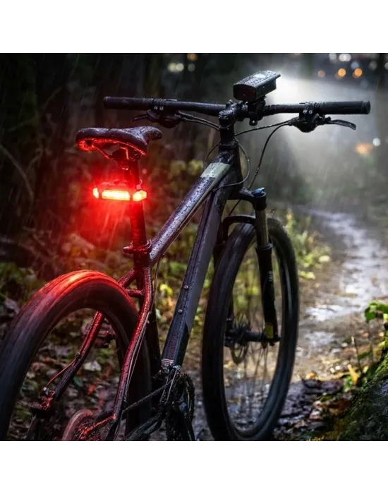 Bisiklet Işık Seti – Usb Şarjlı Led Ön Far + Arka Stop Lambası, Su Geçirmez bisiklet Aydınlatma Seti