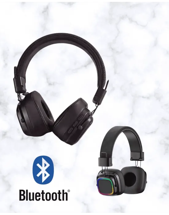 Bluetooth 5.3 Rainbow Işıklı Kulak Üstü Kablosuz Kulaklık