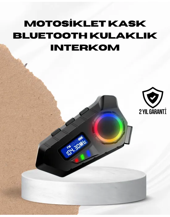 Bluetooth 5.4  İnterkom Ip65 Toz Ve Su Geçirmez Led Göstergeli