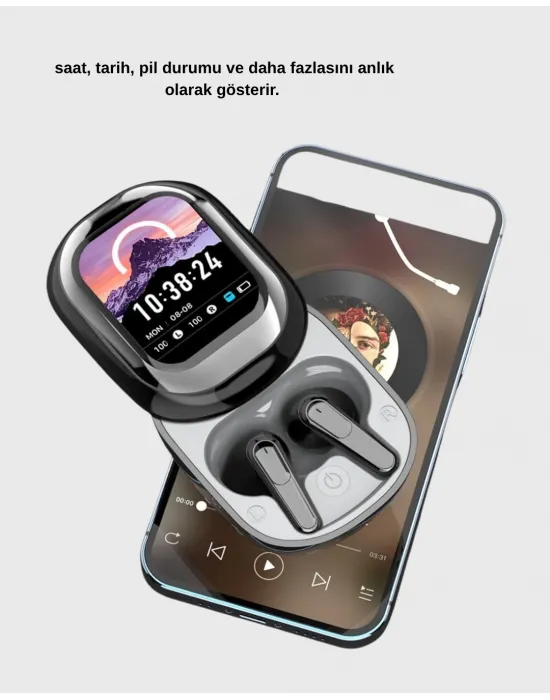 Bluetooth 5.4 Kulaklık – Gürültü Engelleme Ve Akıllı Ekranlı Şarj Kutusu