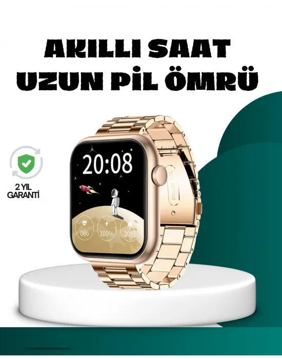Bluetooth Arama Özellikli Akıllı Saat Uzun Pil Ömürlü