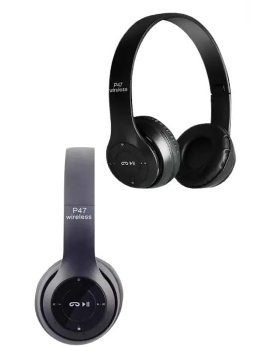Bluetooth Kablosuz Kulaklık Siyah Wireless 5.0 Kulak Üstü Uzun Pil Ömrü