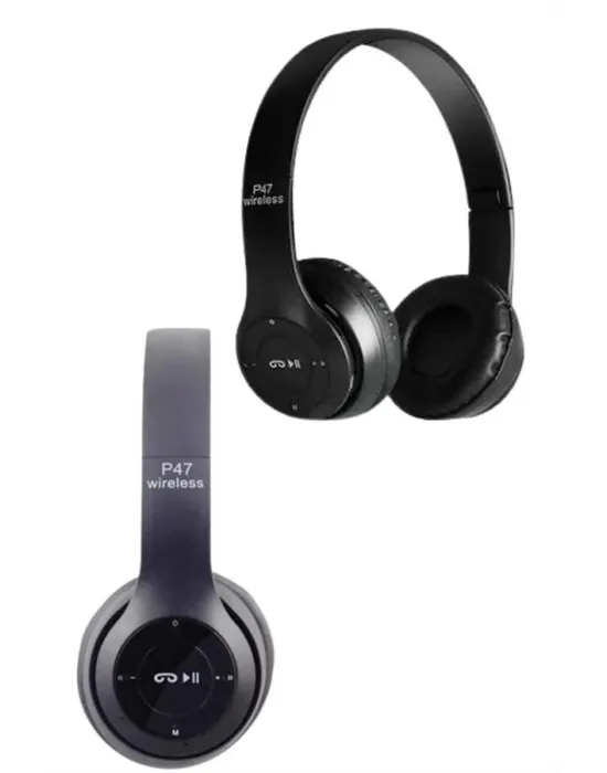 Bluetooth Kablosuz Kulaklık Siyah Wireless 5.0 Kulak Üstü Uzun Pil Ömrü
