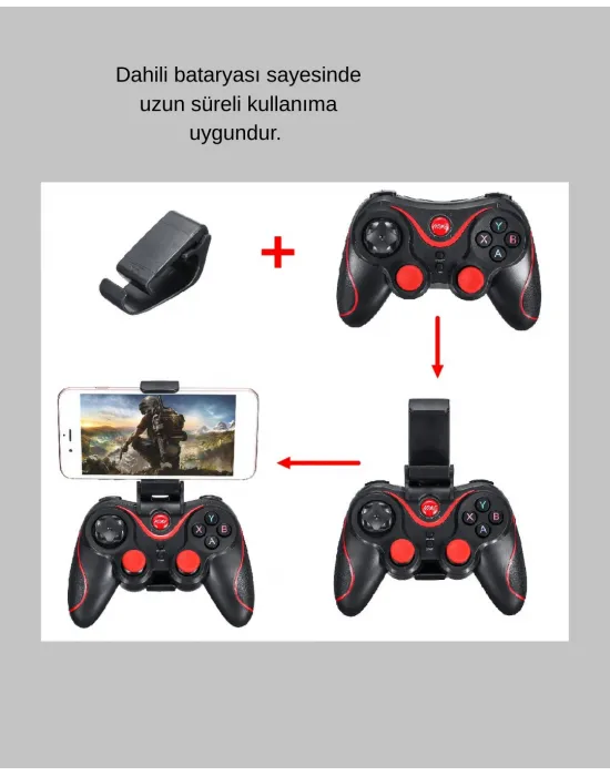 Bluetooth Kablosuz Oyun Kumandası – Android, İos, Pc Uyumlu