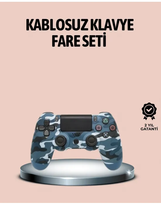 Bluetooth Kablosuz Ps4 Gamepad Çift Motorlu Siyah Controller