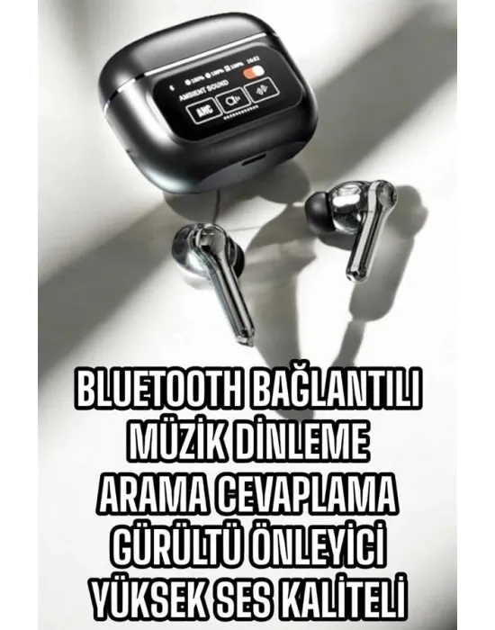 Bluetooth Kulaklık Kablosuz Ekranlı Anc/enc Destekli Dokunmatik