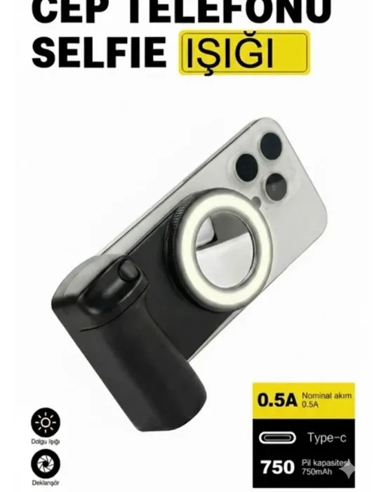 Bluetooth Manyetik Telefon Yapıştırma Kavrama Halka Dolgu Işığı İle Magsafe Selfie Klips