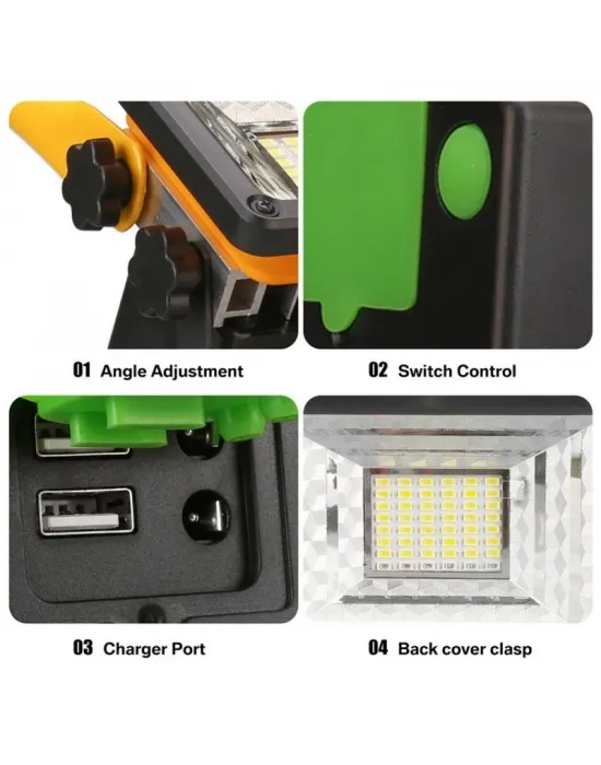 Br P30 Ip65 Waterproof 20led 30w Taşınabilir Şarjlı Led Projektör