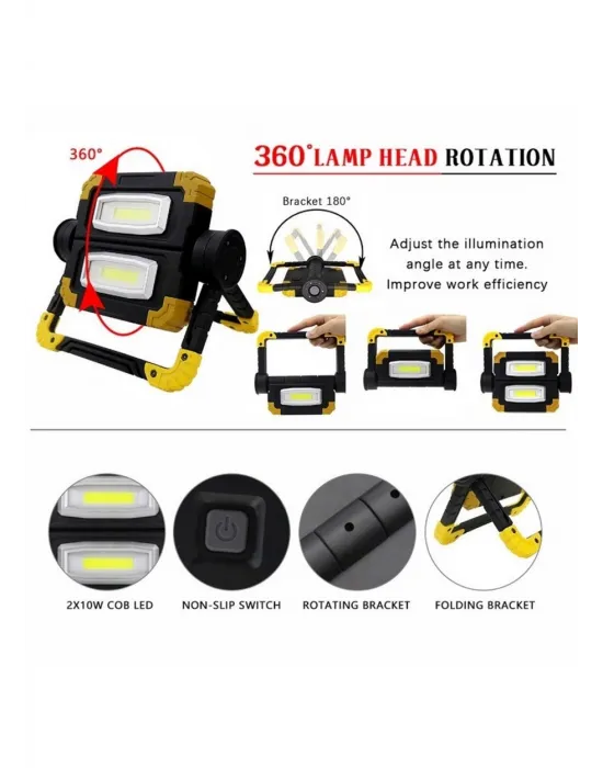 Br S100 30w Cob Led Usb Projektör El Feneri