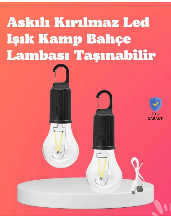 C Tipi Şarjlı Asılabilir Kamp Feneri