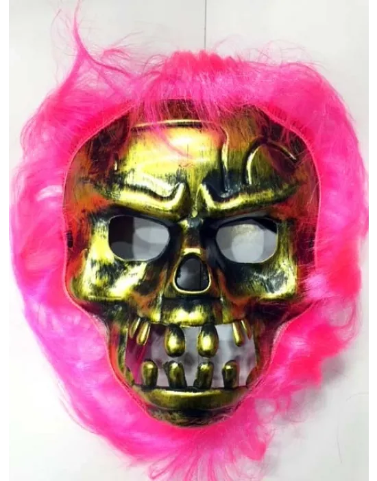 Cadılar Bayramı Pembe Saçlı Maske