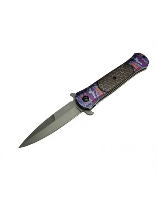 Çakı Mor 22 Cm Yarı Otomatik , Kemerlikli