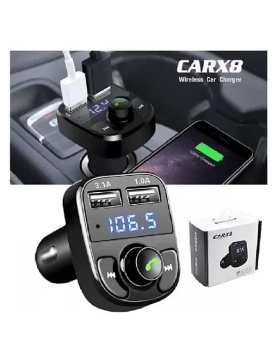 CARX8 Digital Ekran Bluetooth Araç Kiti MP3 FM Transmitter