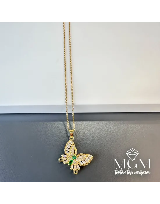 Çelik Kolye Kelebek Detaylı - Kl0104