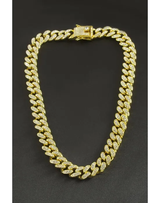 Chain Zirkon Taşlı Lüks Çelik Kolye