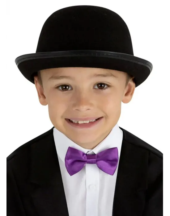 Charlie Chaplin Stil Çocuk Şapkası – Siyah Melon Parti Şapkası