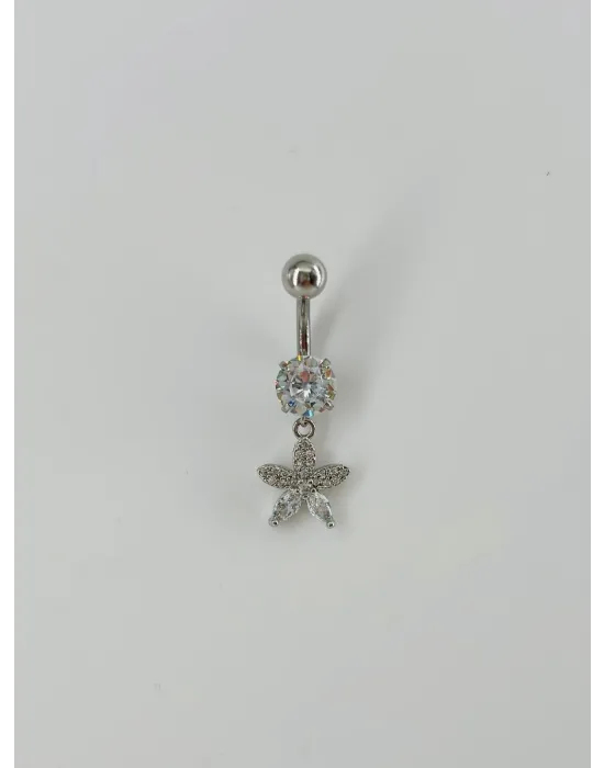 Çiçek Detaylı Göbek Piercing - Pg0045