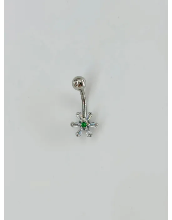 Çiçek Detaylı Göbek Piercing - Pg0082