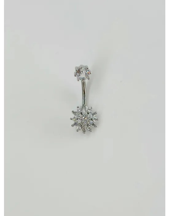 Çiçek Detaylı Göbek Piercing - Pg0088