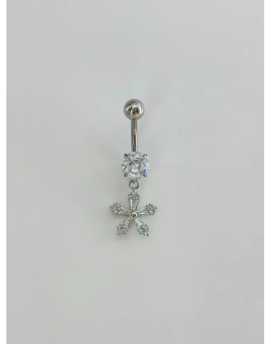 Çiçek Detaylı Göbek Piercing - Pg0134