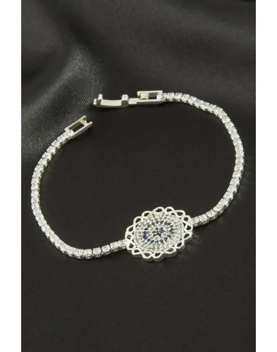 Çiçek Zirkon Taşlı Çocuk Bileklik 16 cm