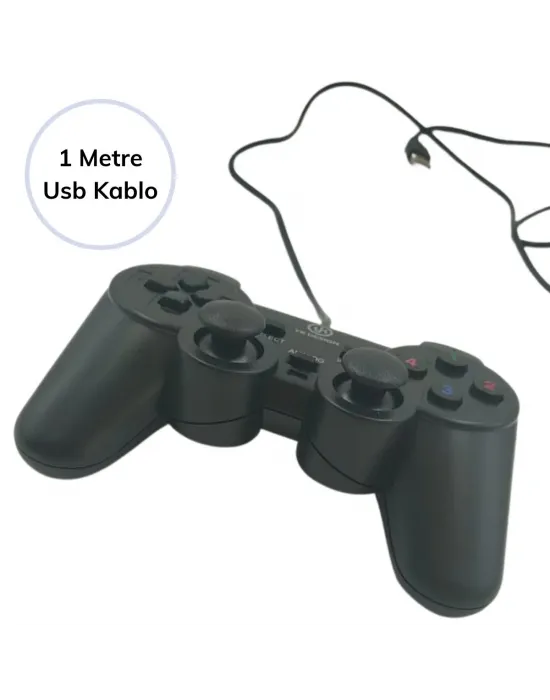 Çift Titreşimli Usb Kablolu Oyun Kolu Pc Uyumlu Vibration Gamepad
