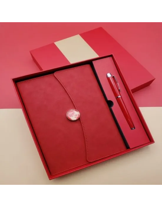 Çizgili Defter Ve Metal Kalem Seti