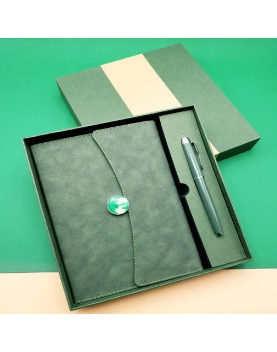 Çizgili Defter Ve Metal Kalem Seti
