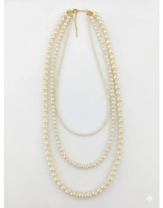 Classic Glow İnci Katman Kolye - Kl0308