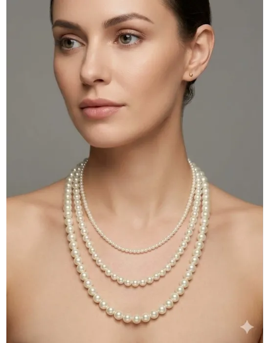Classic Glow İnci Katman Kolye - Kl0308