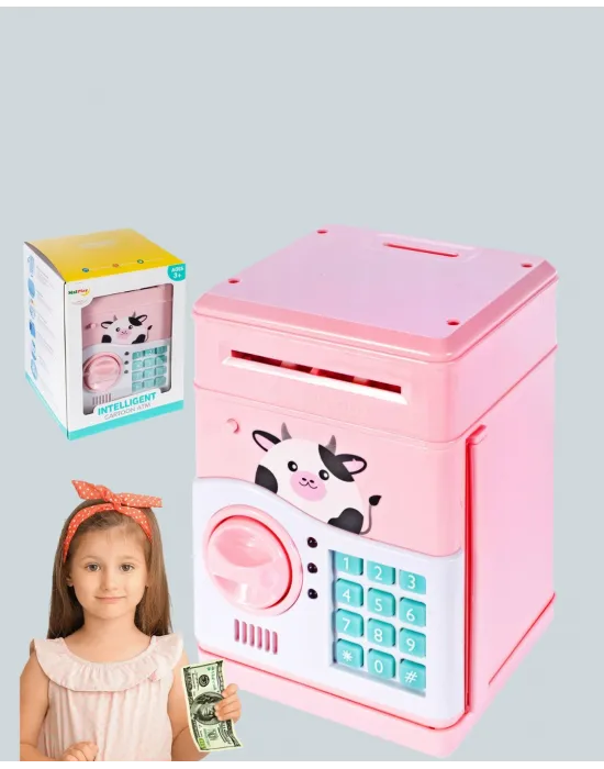 Çocuklar İçin Pembe Atm Görünümlü Elektronik Kumbara