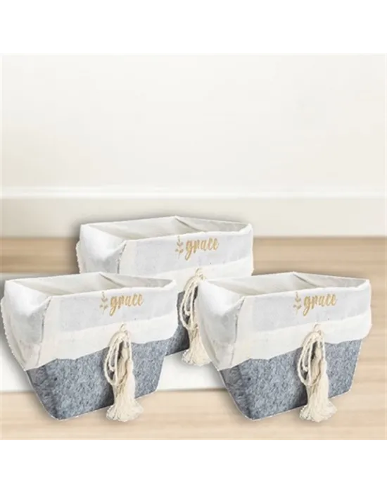 Çok Amaçlı Saklama Organizer Kutu Kare Keçe Sepet (3 Boy)
