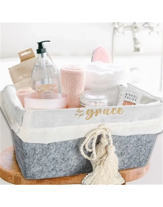 Çok Amaçlı Saklama Organizer Kutu Kare Keçe Sepet (mini)  03433