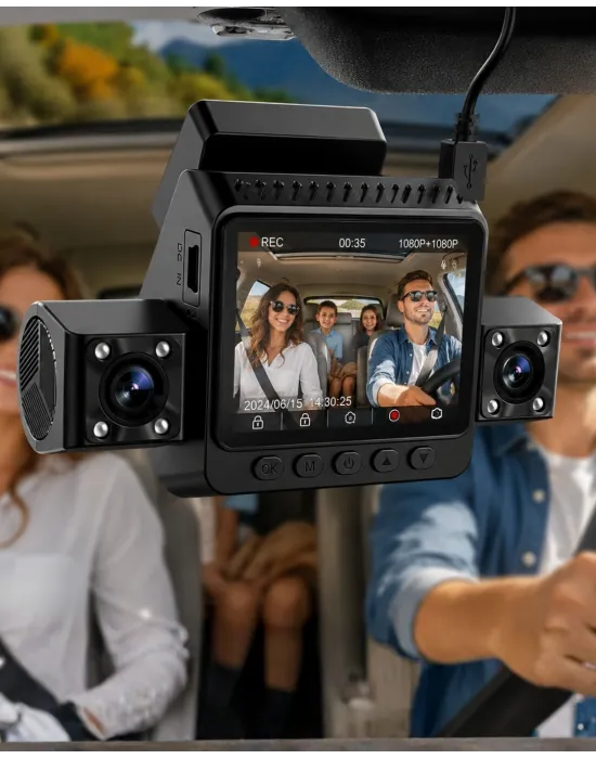Çok Lensli Araç Kayıt Kamerası G Sensörlü Döngüsel Video Sistemi
