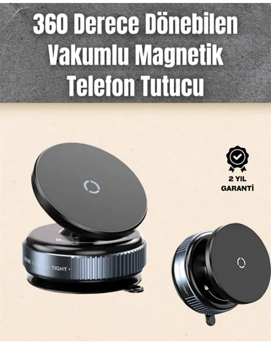 Çok Yönlü Döner Başlıklı Vakumlu Araç Telefon Standı – Sert Yollarda Stabil Kullanım