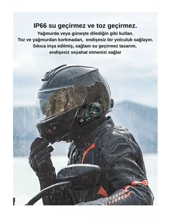 D2-6x 1000m Mesafeli 6 Kanallı İntercom Bluetooth Motosiklet Kask Kulaklığı İntercom Kulaklık