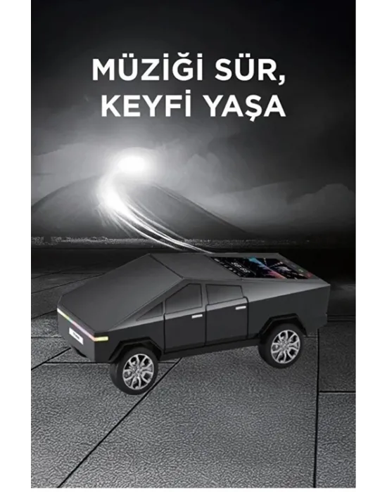 D68 Cyber Model Araba Tasarımlı Bluetooth Hoparlör 15w Güçlü Ses Rgb Led /tws/usb Siyah