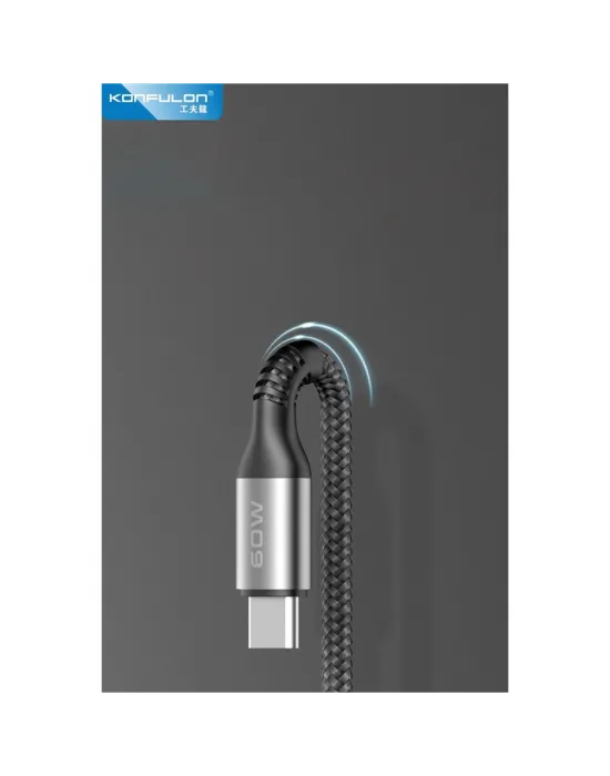 Dc62 3in1 Type-c To 60w Type-c / 12w Lightning / 15w Micro 1.2m Hızlı Şarj Kablo - Siyah