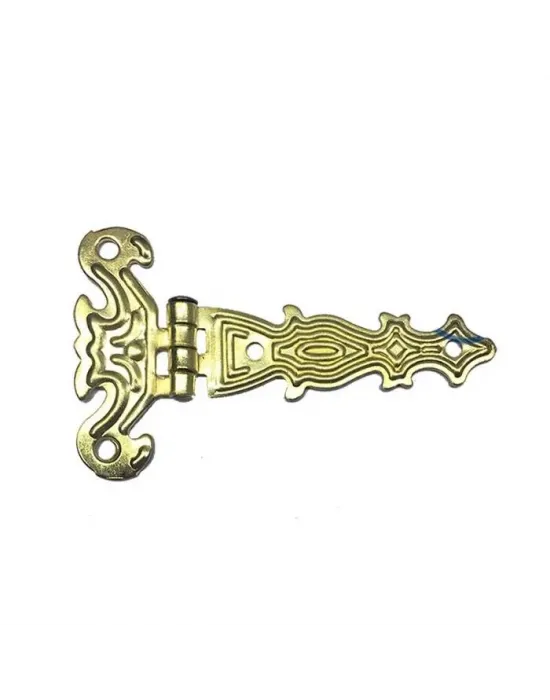 Dekoratif, Sac Tek Kuyruklu Menteşe - 40x68 Mm, Küçük, Sarı, 100 Adet