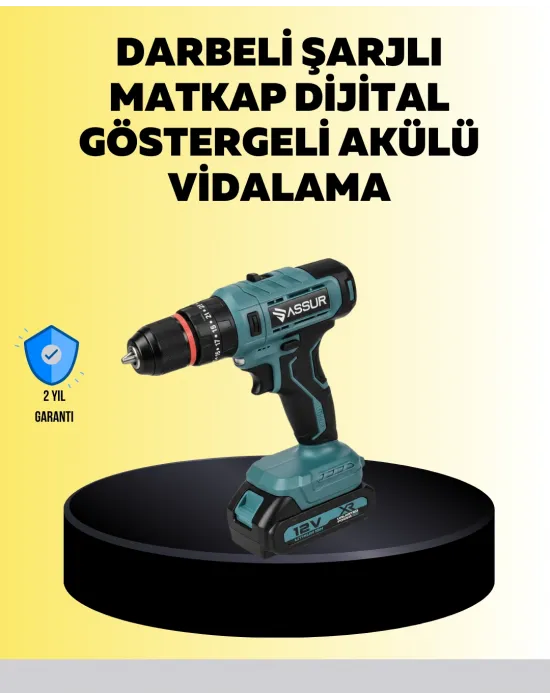 Dijital Ekranlı Matkap Seti Çift Akülü