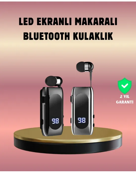 Dijital Göstergeli Bluetooth Kulaklık – Klipsli Ve Şık Tasarım