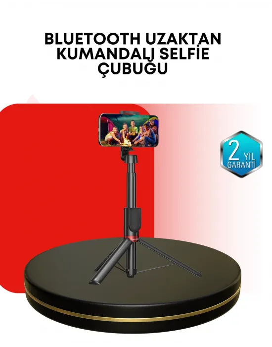 Dikey Ve Yatay Çekim Destekli Selfie Stick Tripod