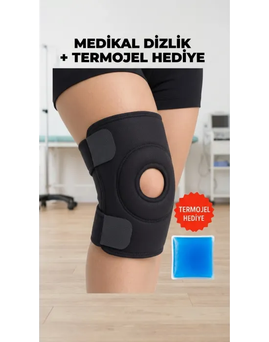 Dizlik Destekli Diz Korsesi Menisküs Koruyucu Termojel Hediyeli