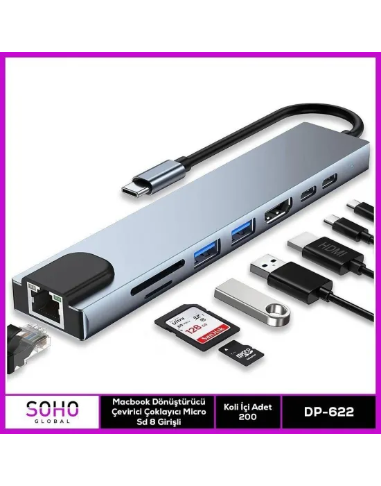 Dönüştürücü Çevirici Çoklayıcı Micro Sd 8 Girişli